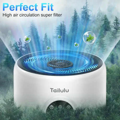 Miniatura 8 de Tailulu Paquete de 2 Filtros de Repuesto D10, Filtro Purificador de Aire para Purificador de Aire Tailulu D10, Filtro de Repuesto Verdadero 3 en 1