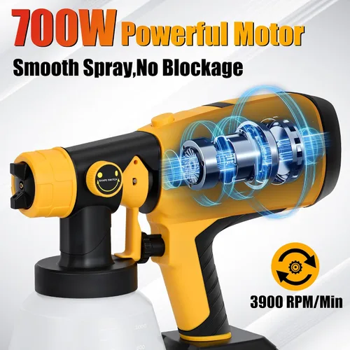 Miniatura 4 de Pulverizador de pintura con batería y carga, 2 baterías de 4.0 mAh 21 V, pulverizador de pintura inalámbrico con recipiente grande de 33.8 fl oz