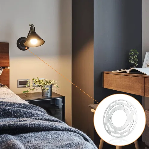 Miniatura 5 de Versión mejorada: 2 juegos de soporte de montaje de lámpara de 4 pulgadas de diámetro, barra transversal universal Helunsi para iluminación, placa