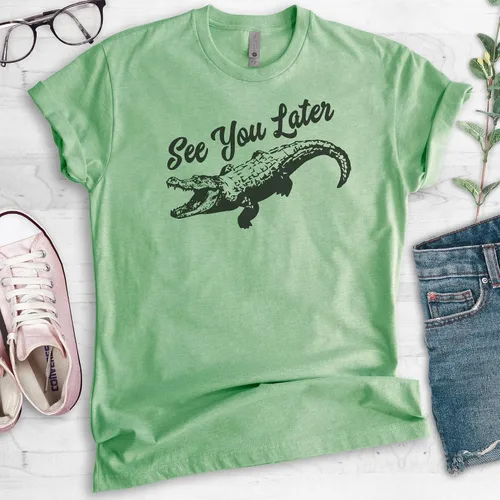 Miniatura 2 de See You Later - Camisa de cocodrilo, unisex para mujer, camiseta de cocodrilo, camisa de gator, camisa de pantano