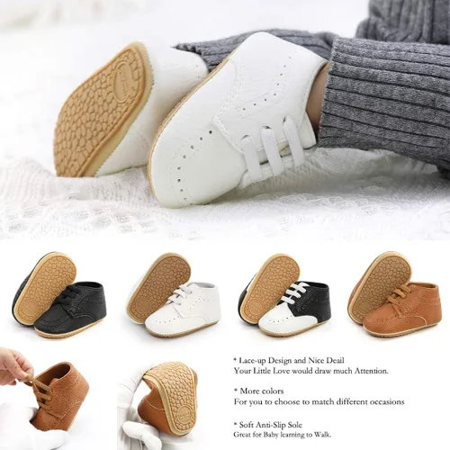 Miniatura 3 de Zapatos para bebé niño y niña, uniformes de boda, zapatos de vestir Oxford, zapatos de suela antideslizante, mocasines planos para niños pequeños
