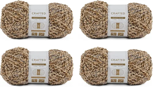 Miniatura 7 de Crafted By Catherine Boucle - Ovillo de tweed – Paquete de 2 (153 yardas cada madeja), gris, calibre 5 voluminoso