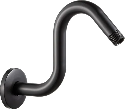 Miniatura 11 de OFFO Brazo de extensión de cabezal de ducha de 10 pulgadas, brazo de ducha en forma de S de níquel cepillado con brida, extensión de brazo de ducha