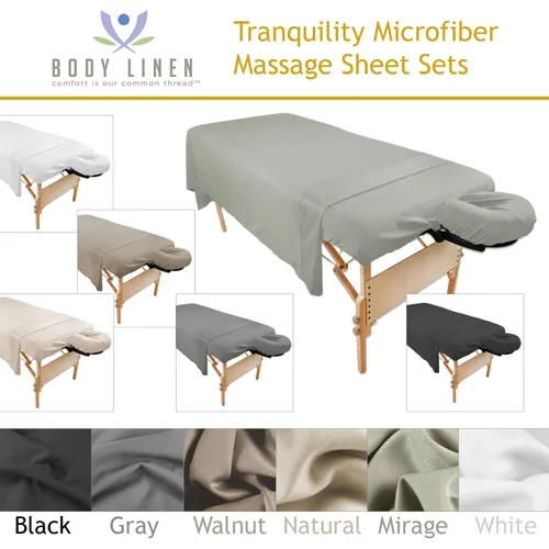 Miniatura 7 de Body Linen - Juego de sábanas de microfibra para masaje Tranquility, juego de sábanas de microfibra ligeras y duraderas, resistentes a las manchas
