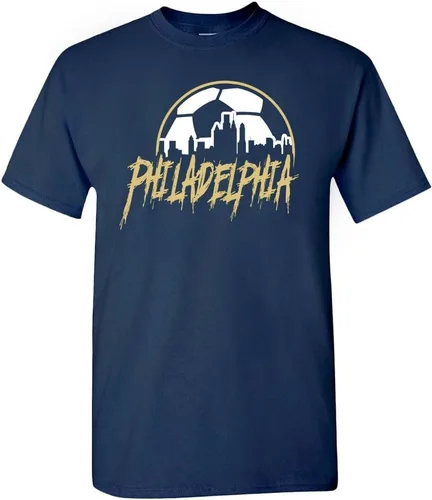Miniatura 12 de Xtreme Apparrel Camiseta Team City Skyline para los aficionados al fútbol New York - Camisa azul marino