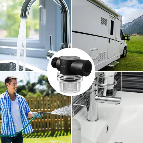 Miniatura 6 de Honoson 2 filtros de filtro de bomba de agua, repuesto para autocaravana, filtro de tubo de 1/2 torsión compatible con bombas WFCO o Shurflo