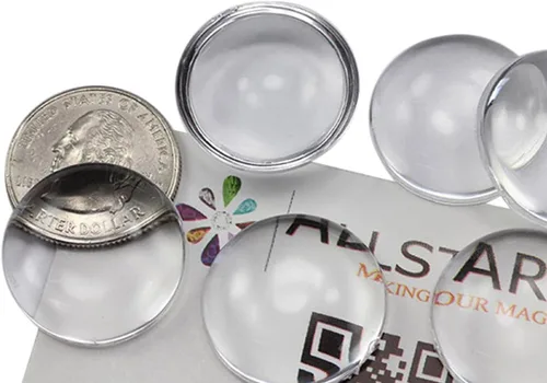 Miniatura 7 de Allstarco Cabujones acrílicos redondos transparentes de 0.354 in, gemas de plástico para hacer joyas, aretes de bricolaje, colgantes - 75 piezas