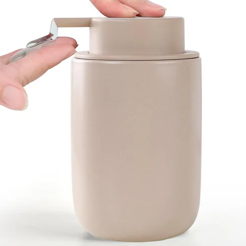 Miniatura 15 de BosilunLife Dispensador de jabón de espuma – Dispensador de espuma de cerámica para lavado de manos para baño, dispensador de jabón pequeño moderno