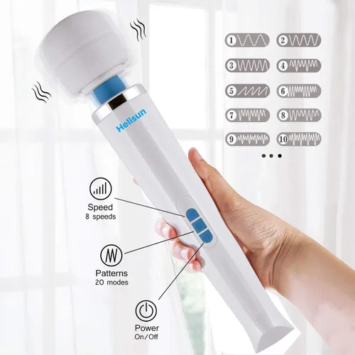 Miniatura 2 de Masajeador personal inalámbrico de mano, 8 potentes velocidades y 20 patrones, masajeadores de mano para dolores musculares, herramienta de masaje