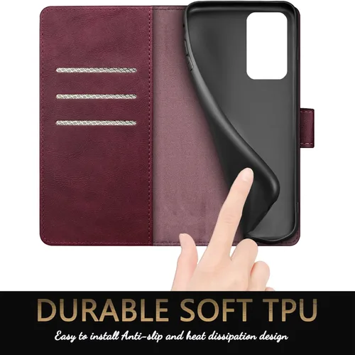 Miniatura 6 de SUANPOT Funda tipo cartera para Samsung Galaxy A03S 【Bloqueo RFID】 Soporte para tarjetas de crédito, libro de folio con tapa de cuero PU Funda a