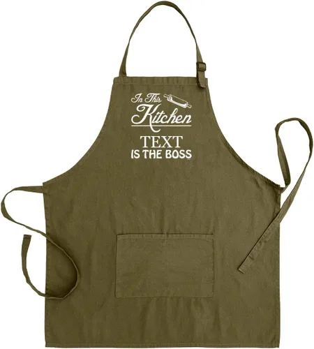 Miniatura 10 de In This Kitchen Any Name Custom Text Is The Boss - Delantal ajustable con dos bolsillos