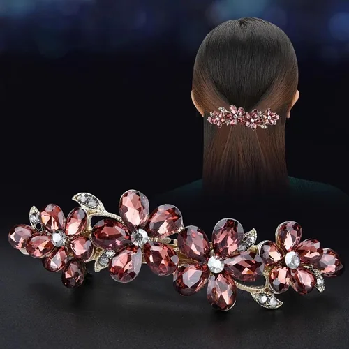 Miniatura 5 de Pinzas para el cabello para mujer, pasadores de pelo de novia con detalles de cristal, horquillas brillantes para bodas, novias y cabello largo