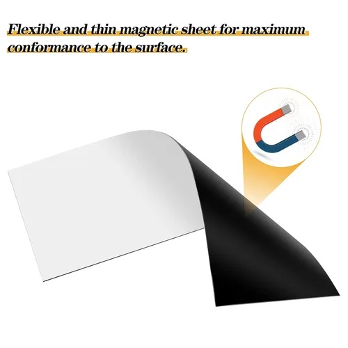 Miniatura 4 de 4 piezas, 12 x 4 pulgadas, imanes para parachoques, lámina de adhesivo magnético flexible con autoadhesivo, convierte cualquier calcomanía en un imán