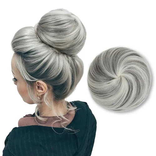 Miniatura 8 de Moño de bailarina, pieza sintética para recoger el cabello, moño de extensión de cabello Q3 de Sarla Negro azabache
