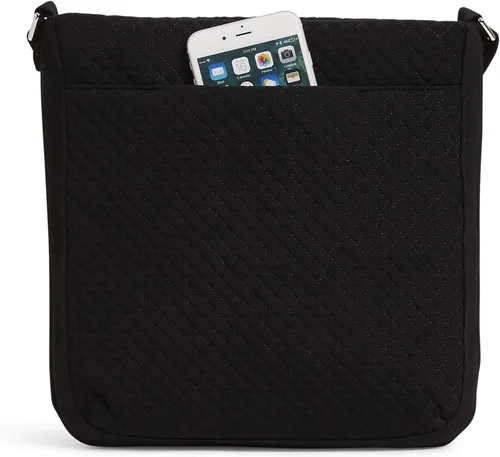 Miniatura 2 de Vera Bradley Bolso cruzado hipster de microfibra con triple cremallera para mujer, Negro clásico