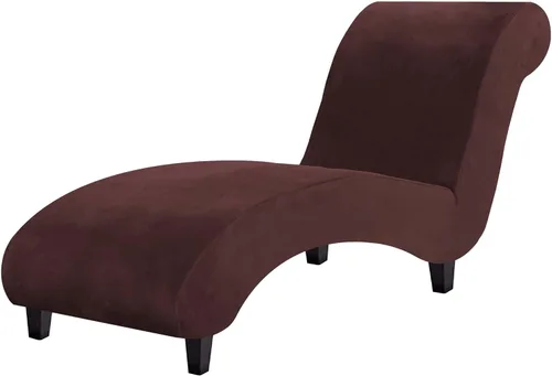 Miniatura 12 de H.VERSAILTEX Funda de Terciopelo para Chaise Lounge, Funda de Chaise sin Brazos de Lujo para Sala de Estar, Lavable a Máquina, Gris