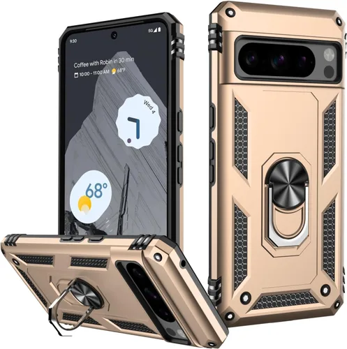 Miniatura 106 de LUMARKE Funda para Google Pixel 5 con protector de pantalla, pasa 16 pies, probada en caídas, grado militar, con soporte de anillo magnético, Rojo