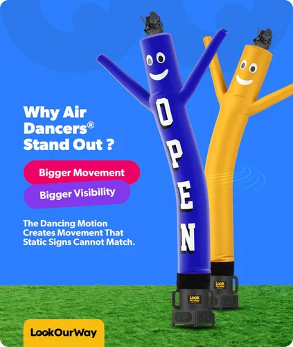Miniatura 6 de LookOurWay Air Dancers - Juego de tubo inflable para hombre, 7 pies de alto, con soplador resistente a la intemperie, promoción de negocios, azul