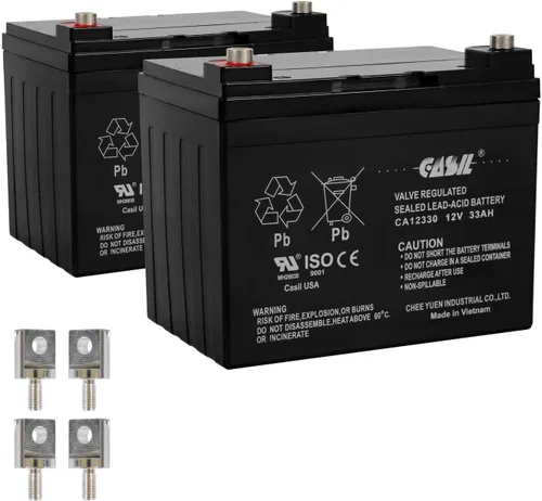 Miniatura 7 de Casil Batería SLA de 12 V 35 Ah – Paquete de 2 piezas de repuesto para scooter Pride Mobility SC710 Victory 10 de 4 ruedas – Tamaño del grupo U1