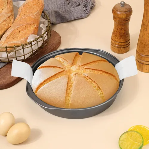 Miniatura 3 de Molde para pasteles de 8 pulgadas, 3 moldes redondos de acero al carbono con 100 piezas de papel pergamino, antiadherente y fácil de desmoldar, no 3