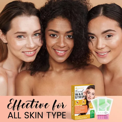 Miniatura 7 de Tiras de cera facial para depilación: trabajo rápido y suave para cara, cejas, labio superior, barbilla, hipoalergénicas para todo tipo de piel, 50