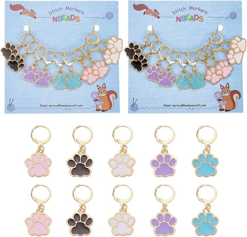 Miniatura 13 de NBEADS 2 Piezas 2 Estilos Cadenas Contador de Filas con Dijes de Abejas, Marcadores de Puntos con Números 0~9 Cuentas Acrílicas Dijes Marcadores