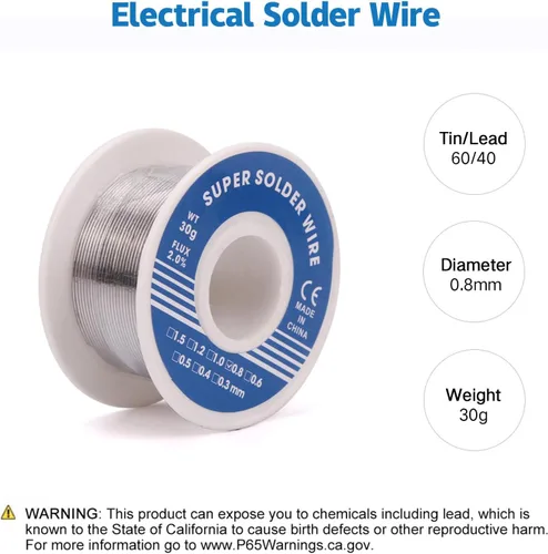Miniatura 3 de LDK Kit de soldador de 60 W, pistola de soldadura eléctrica de temperatura ajustable, herramientas de soldadura con interruptor de 11 en 1
