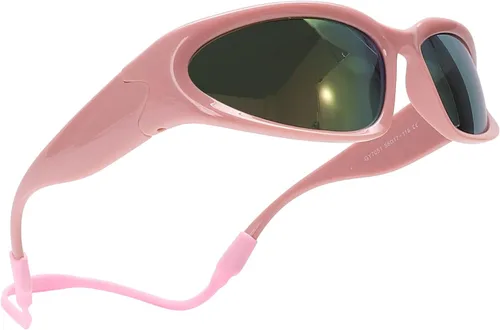 Lentes de sol para niños con correa envolvente para niños y niñas, lentes de sol ovalados para niños y niñas, de 4 a 12 años