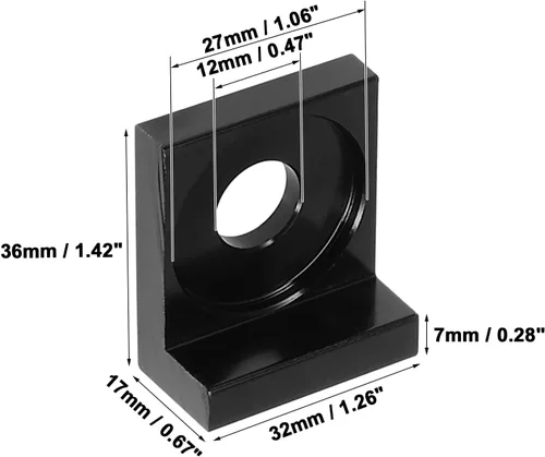 Miniatura 3 de F FIERCE CYCLE 2 unids 0.472 in agujero diámetro cadena ajustador bloque tensor reemplazo metal negro para motocicleta