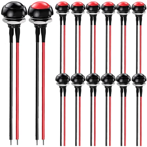 Miniatura 8 de 12 piezas de interruptor de botón de presión mini redondo negro de 12 mm con bloqueo automático AC 250 V 1.5 A 125 V 3 A encendido/apagado 2 pines
