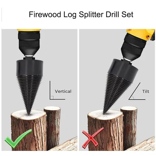 Miniatura 5 de Wood Splitter Drill Bits, Easy Log Splitting Drill Bits Firewood Log Splitter Bit Set Wood Splitting Wedge Tools Compatible with Hand or Electric