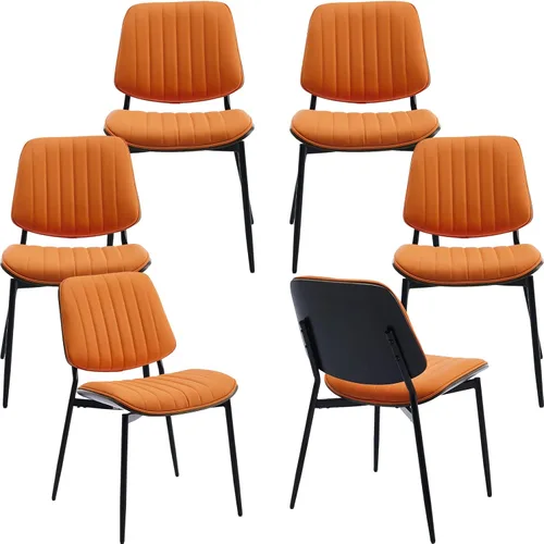 Miniatura 9 de ODUSE-DAILY Juego de 2 sillas de comedor modernas de mediados de siglo, sillas de cocina y comedor negras, juego de 2, sillas de cocina tapizadas