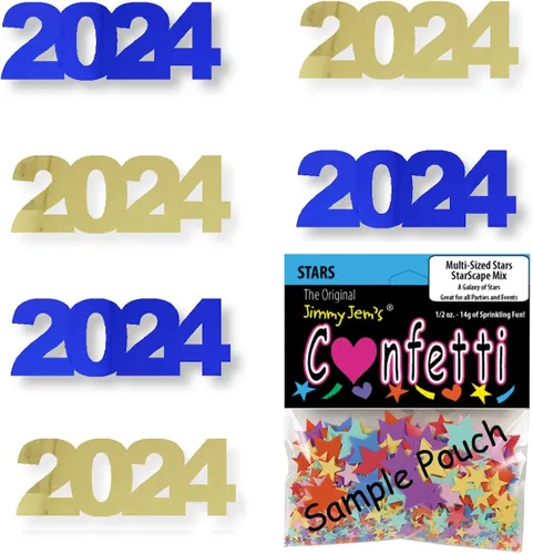Miniatura 29 de Confetti Year 2024 Negro, Azul Royal Combo - 2 bolsas de media onza (1 oz)