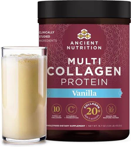 Miniatura 10 de Ancient Nutrition - Péptidos de colágeno en polvo, proteína multi-colágeno, para mujeres y hombres, con vitamina C, probióticos, colágeno