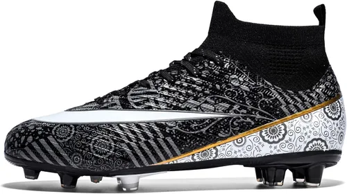 Zapatos de fútbol para niños con tacos de fútbol para jóvenes, botas altas para entrenamiento al aire libre