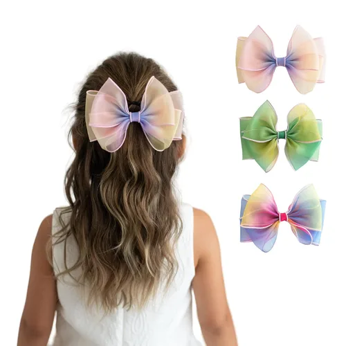 Miniatura 22 de 2 pinzas para el cabello con lazo grande para niñas y mujeres, accesorio elegante para el cabello para cumpleaños, uso diario, vacaciones y fiestas