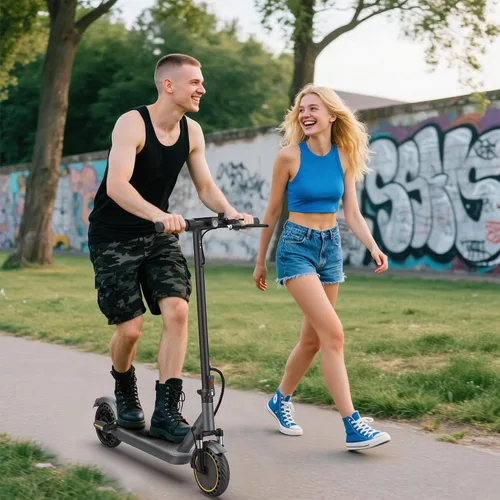 Miniatura 9 de WERHY H5PRO Scooter eléctrico con doble suspensión, motor sin escobillas de 350 W y 19 MPH, 15 millas de largo alcance, neumáticos sólidos de 8.5