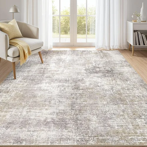 Miniatura 21 de kakania Alfombra lavable de 3 x 5, antideslizante, moderna, de pelo bajo, para entrada, dormitorio, cocina, baño, apta para niños, mascotas, robot