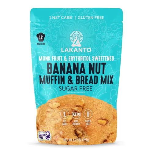 Miniatura 10 de Lakanto Mezcla para muffins de arándanos sin azúcar - Sabor natural, endulzada con edulcorante de fruta de monje, amigable con la dieta keto, 3