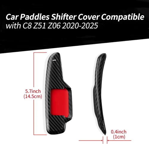 Miniatura 3 de Fibra de Carbono auténtica, palanca de cambios compatible con Corvette C8 Z51 Z06 2020-2025, palanca de cambios de fibra de carbono para volante