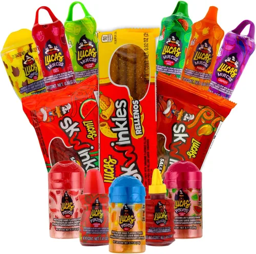 Miniatura 2 de Mezcla de dulces mexicanos Lucas (14 unidades) Variedad de agrios, dulces, picantes, incluye Lucas Skwinkles, Pelucas, Lucas Muecas, Baby Lucas