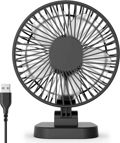 Miniatura 7 de Koonie Ventilador USB con clip, viento fuerte, ultra silencioso, pequeño ventilador de escritorio con abrazadera fuerte, ajustable de más de 360°, 3