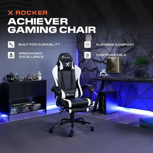 Miniatura 3 de X Rocker PC Computer Gaming Desk Chair with Wheels, College Dorm Room Essentials for Guys and Girls, Adjustable, Ergonomic Office Chair, Gifts for