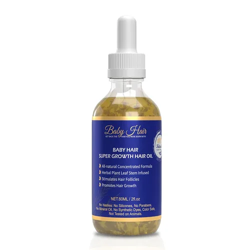 Baby Hair - Aceite para el cabello súper crecimiento, sin sulfatos para todo tipo de cabello, argán, aceite de árbol de té y aceites para el cabello