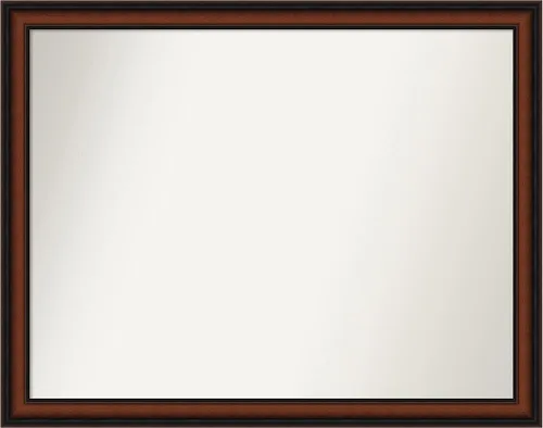 Miniatura 42 de Amanti Art Espejo de pared personalizado no biselado (24 x 27 pulgadas), marco estrecho de nogal chipre - varios tamaños personalizados - Espejo