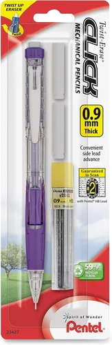 Miniatura 9 de Lápiz automático Pentel Twist Erase Click con 2 borradores de repuesto y minas, 0.01 pulgadas, barriles surtidos, Variados