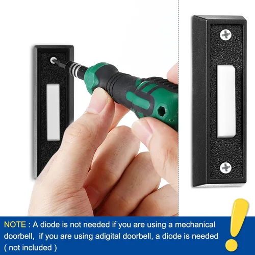 Miniatura 8 de Saillong 2 botones de timbre iluminados, botones de timbre de puerta con cable, timbre de puerta LED, interruptor de apertura de puerta montado