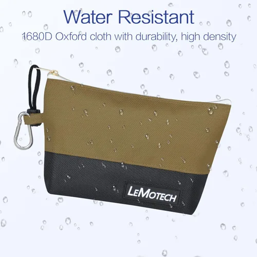 Miniatura 2 de Bolsas de herramientas LeMotech con cremallera, bolsas pequeñas resistentes al agua, bolsa de utilidad Oxford 1680D para organizadores