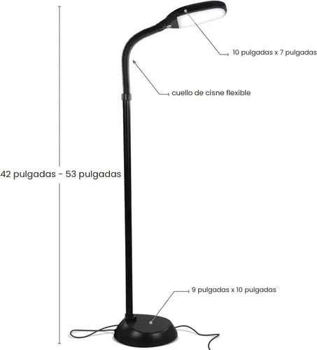 Miniatura 8 de Brightech Litespan - Lámpara de Pie LED Brillante para Lectura Sobre Silla, Manualidades y Lectura, Luz de Esteticista para Extensiones de Pestañas