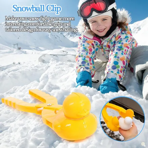 Miniatura 5 de Herramienta para hacer bolas de nieve con asa, clip para hacer bolas de nieve de pato de dibujos animados, juguetes perfectos para niños y adultos